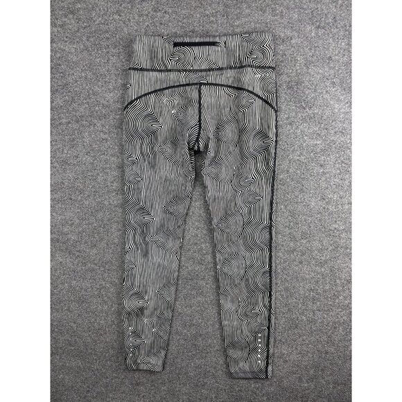 Nike Leggings Womens Medium Black White Mid Rise Dry FIT Fitted Yoga Running - Picture 7 of 7